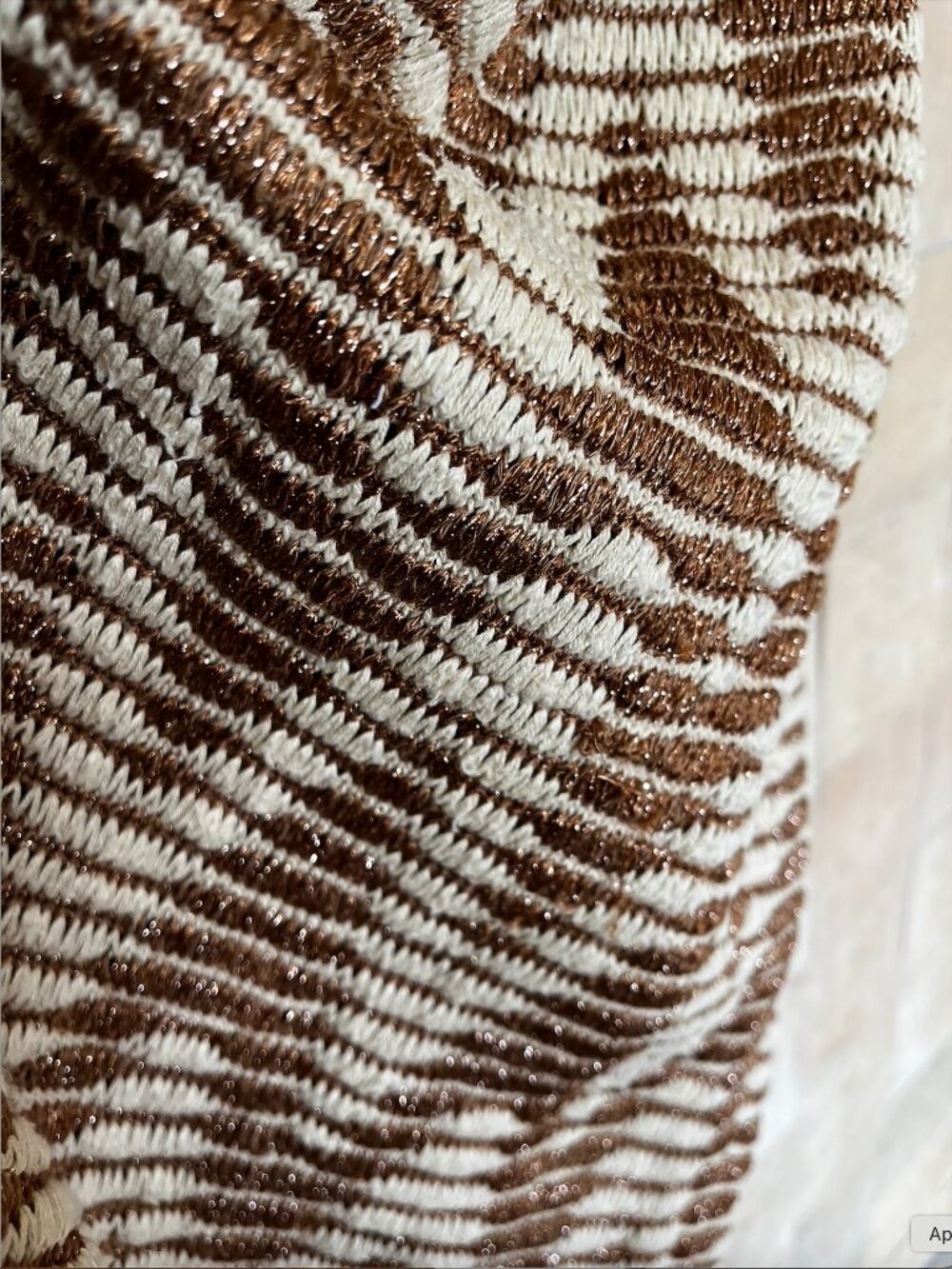 Calypso St. Barth Long Cardigan Ivory and *Copper Metallic* Size M - Picture 9 of 10